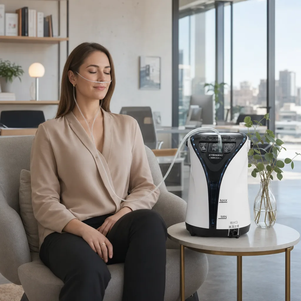 Lita Air hydrogen inhalation device in a calm office setting